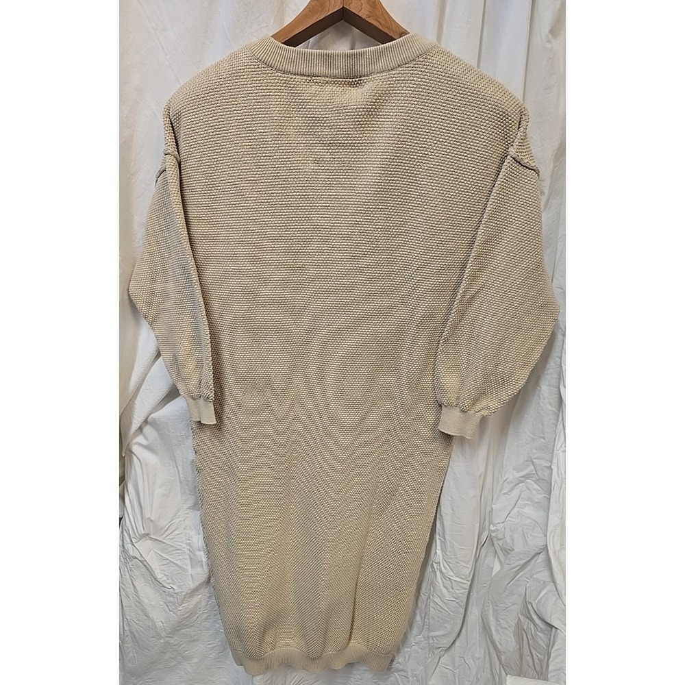 Free People Hailee Long Sleeve Cotton Sweater Dress M Relaxed Quiet Luxury - Picture 6 of 9